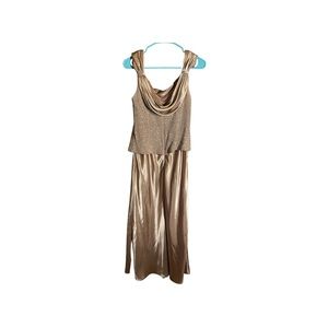 Patra Tan Glitter Dress Satin